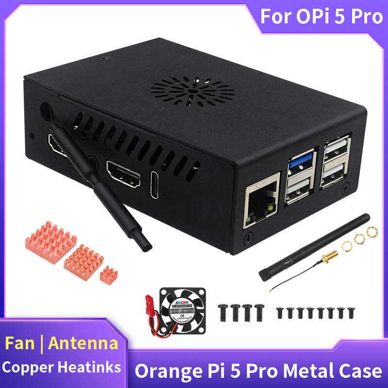 Pi 5 Case - علبة برتقالية Pi 5 Pro ،