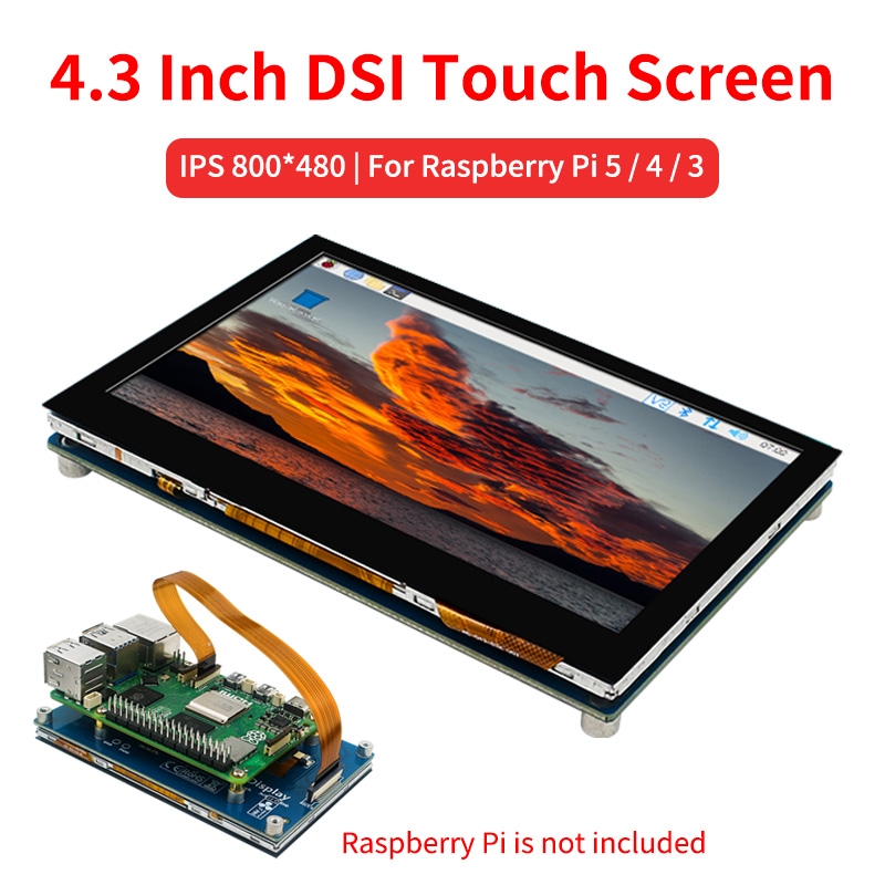 Pi 5 Case - شاشة IPS تعمل باللمس لشاشة التوت
