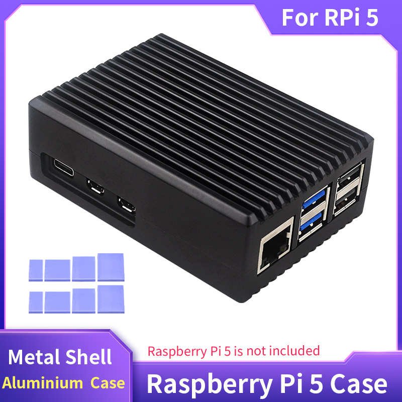 Pi 5 Case - علبة من سبائك الألومنيوم للتوت pi