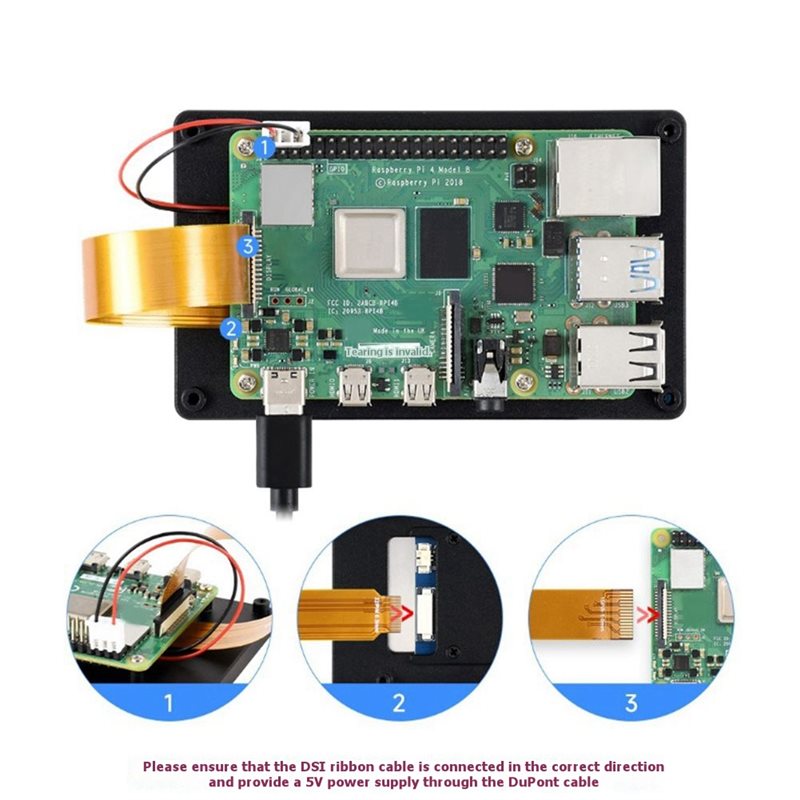 Raspberry Pi 4 - شاشة LCD متوافقة مع لوحة راسبيري