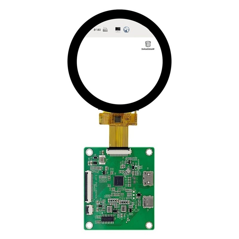 Raspberry Pi 5 - شاشة A52T DSI TFT LCD دائرية