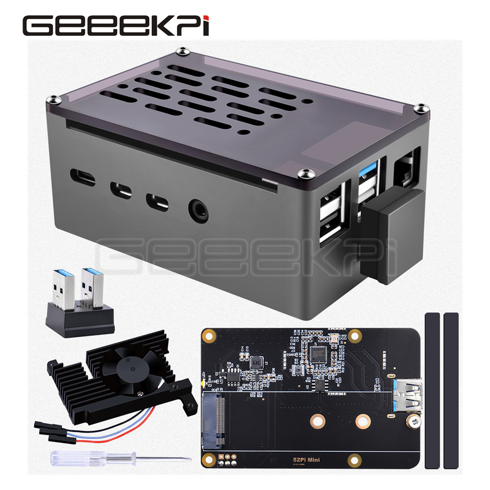 Pi 4 Case - غلاف لبنة من الألومنيوم GeeekPi غلاف