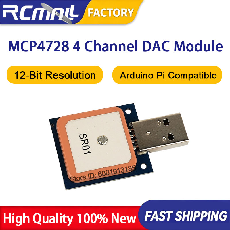 Raspberry Pi 4 - وحدة MCP4728 12 Bit I2C DAC