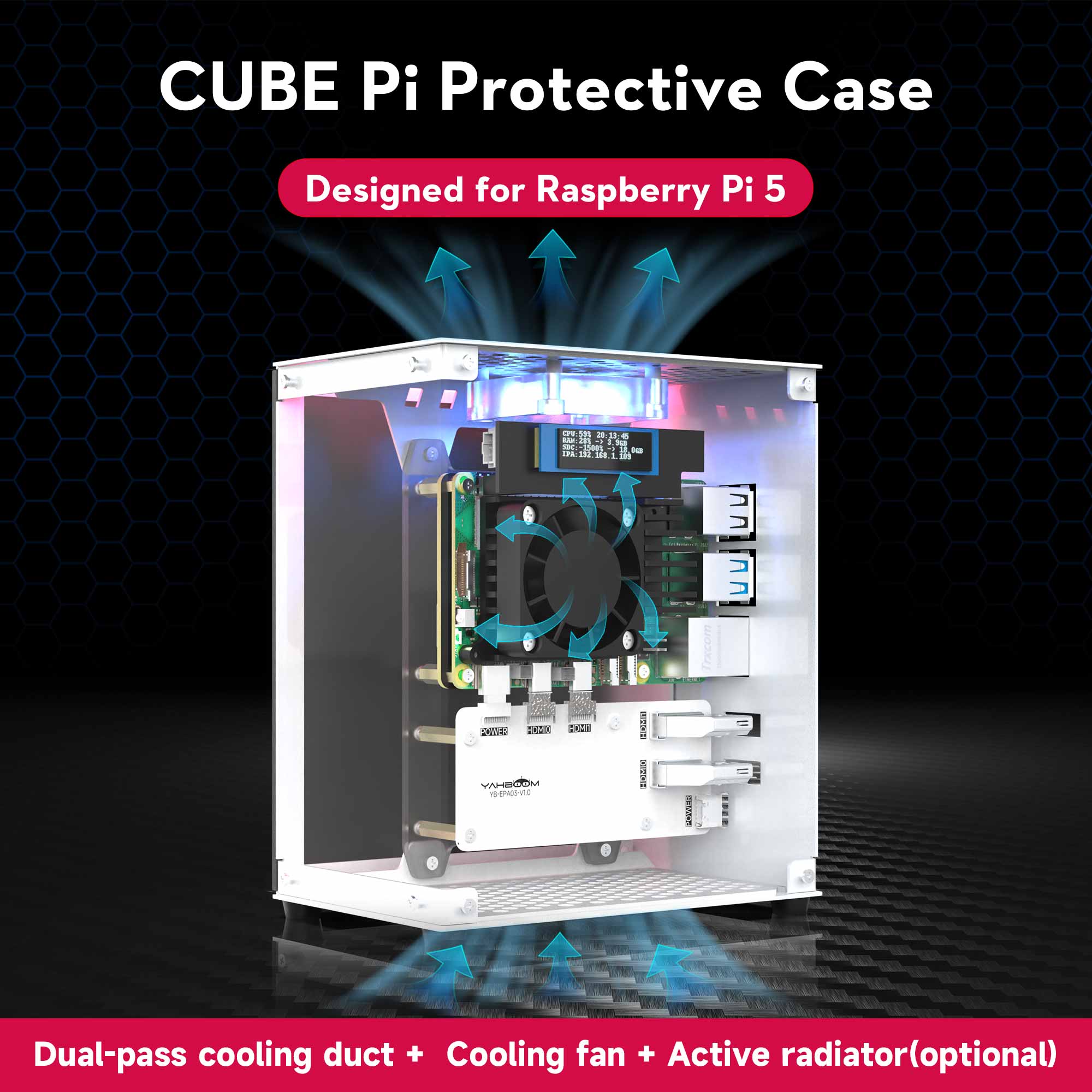 Pi 5 Case - طقم حماية Raspberry Pi 5 مع