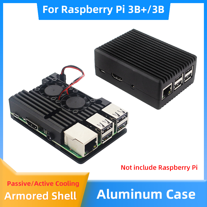Pi Cooler - حافظة ألومنيوم Raspberry Pi 3B+ 3B