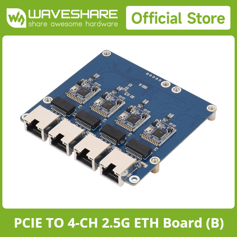 Waveshare PCIe TO 4-Ch Gigabit - مراجعة Raspberry Pi 4 وسعره