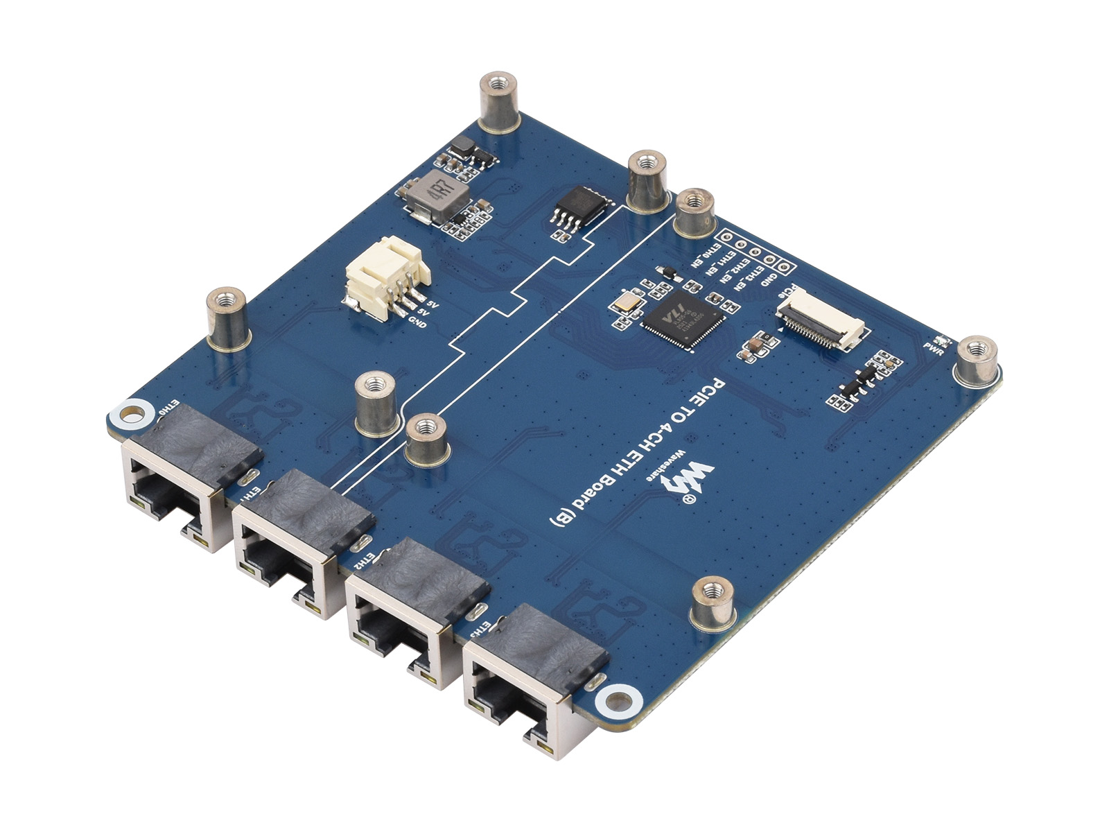 Waveshare PCIe TO 4-Ch Gigabit - مراجعة Raspberry Pi 4 وسعره