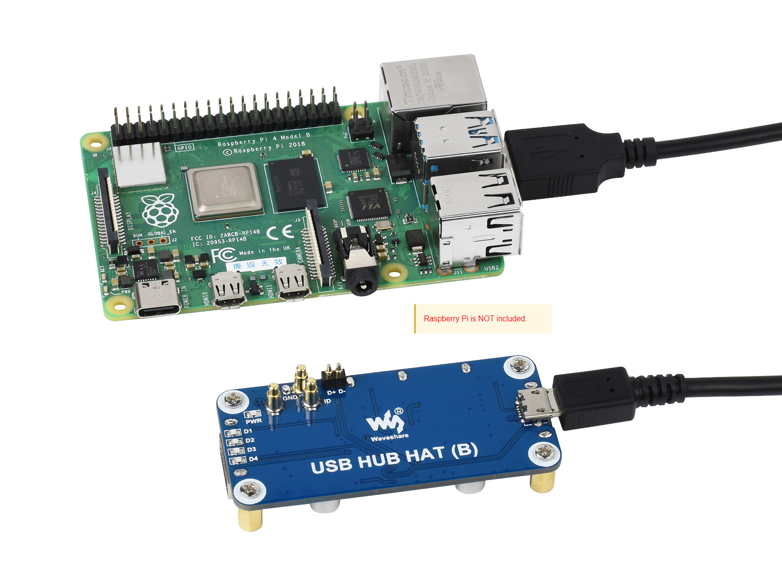 قبعة Waveshare USB HUB (B) 4 م - مراجعة Pi Zero وسعره