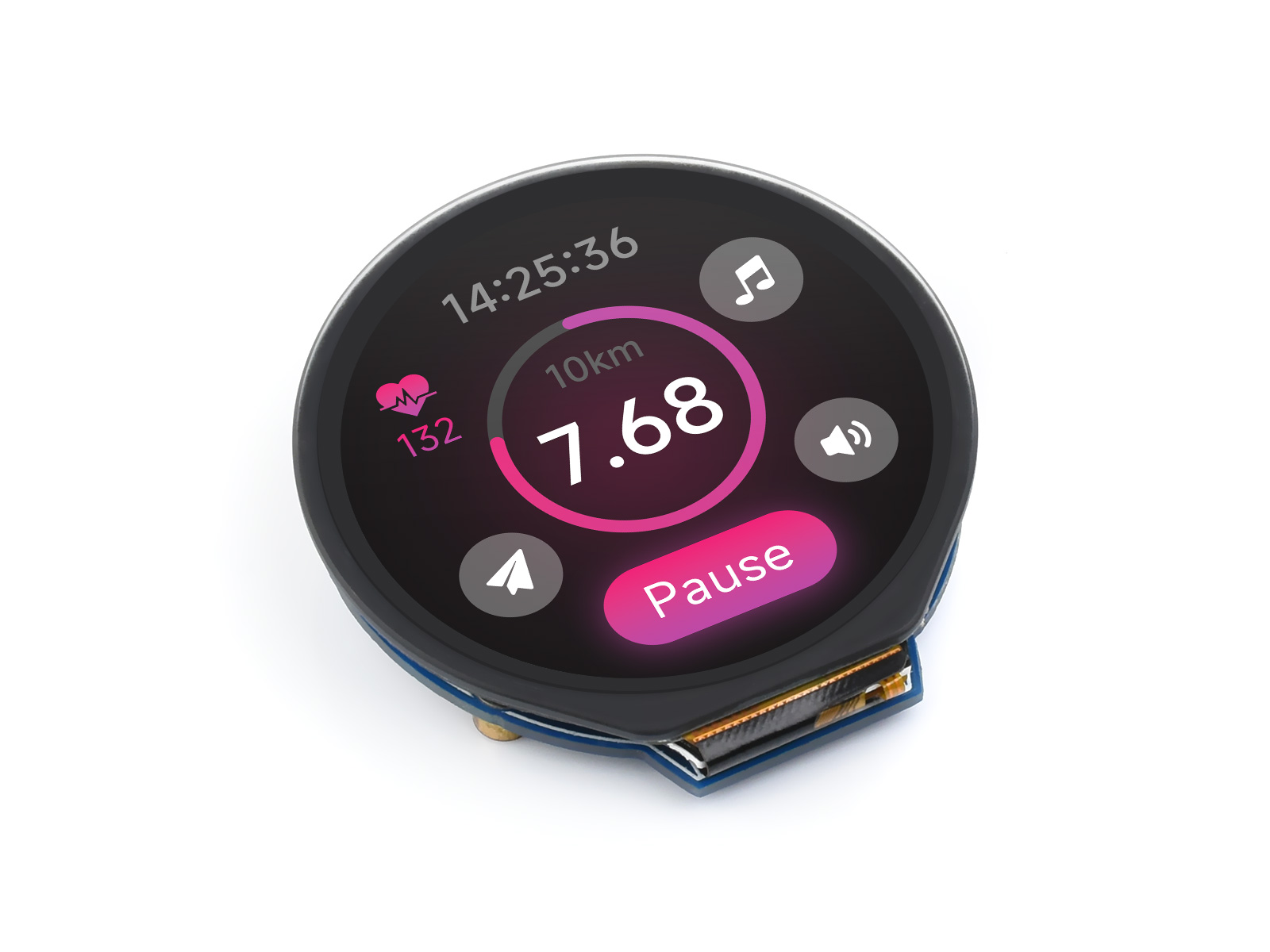 وحدة عرض LCD مستديرة مقاس 1.28 - مراجعة Pi Display وسعره