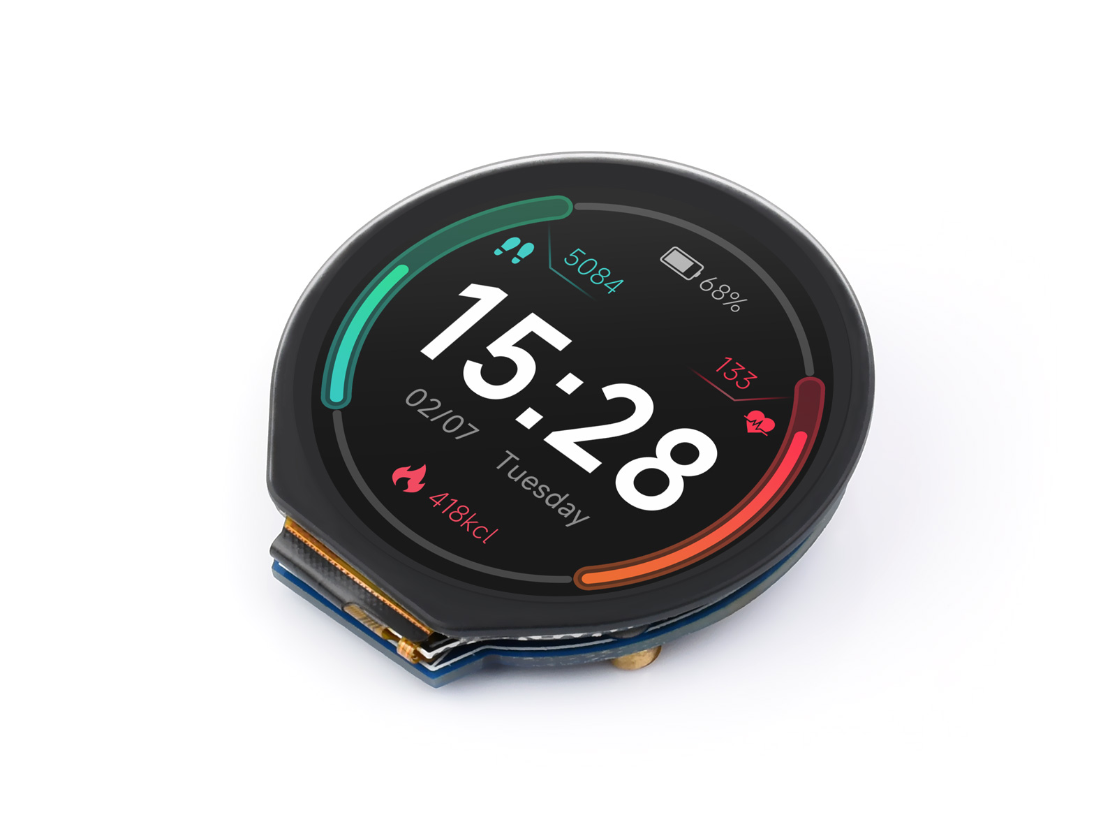 وحدة عرض LCD مستديرة مقاس 1.28 - مراجعة Pi Display وسعره