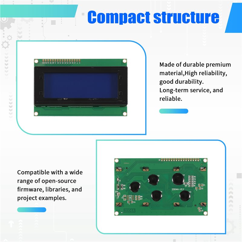 شاشة LCD2004 متوافقة مع Arduin - مراجعة Pi Display وسعره