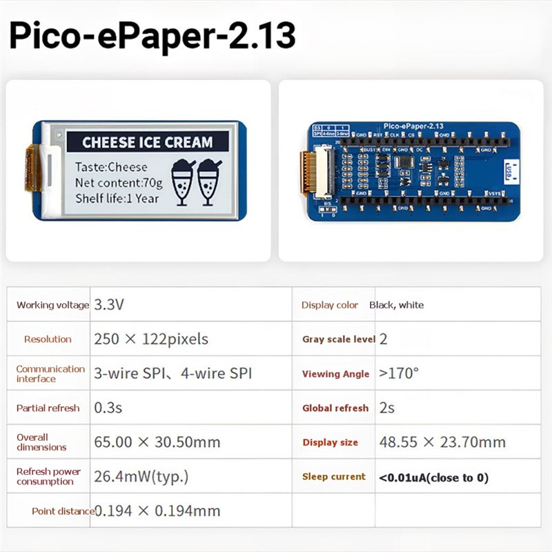شاشة عرض E-Ink مقاس 2.13 بوصة  - مراجعة Pi Display وسعره
